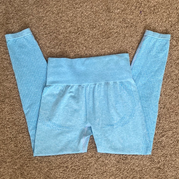 Light Blue • High Waisted Seamless Leggings - Picture 3 of 4
